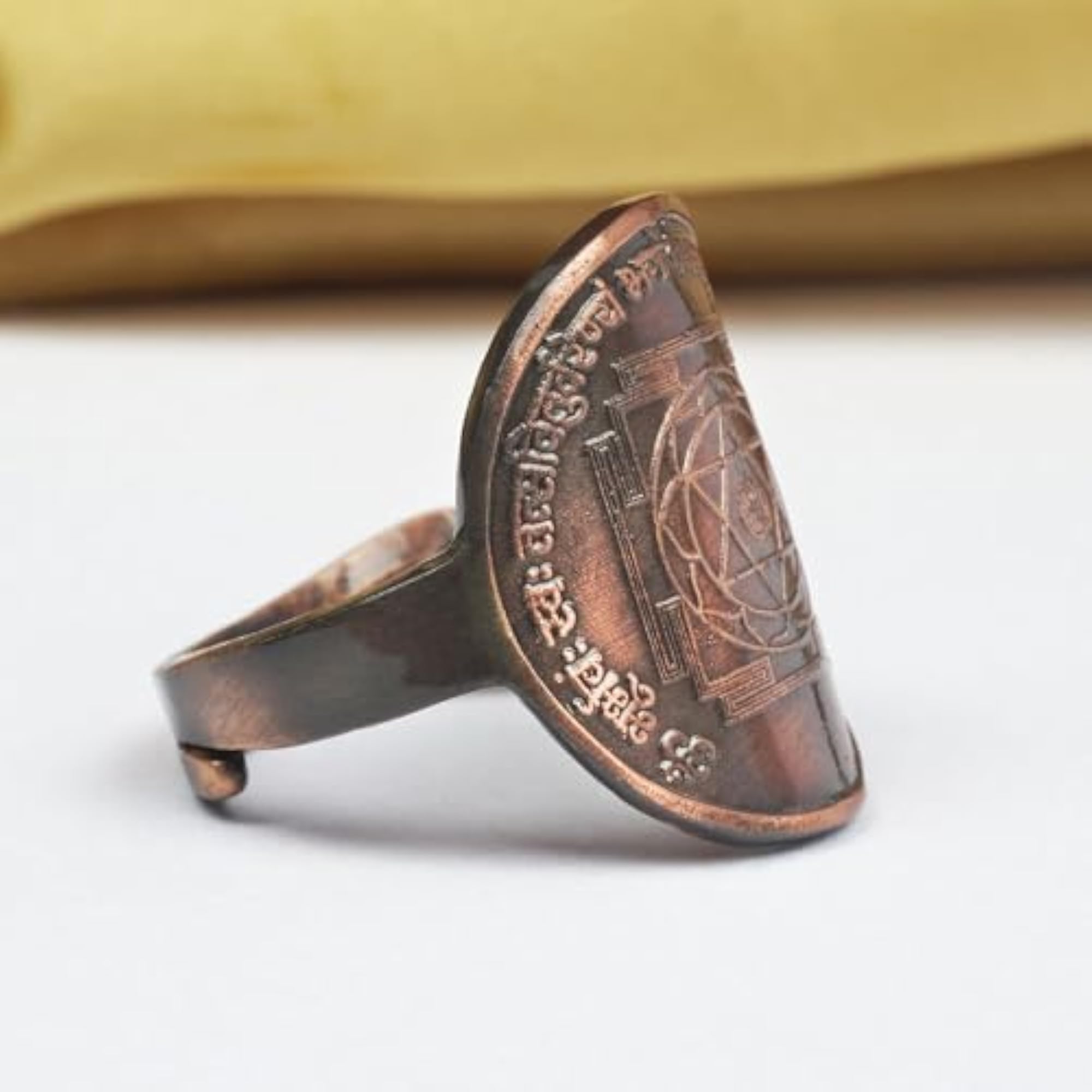 Copper Shree Gayatri Yantra Ring, Spiritual Gift
