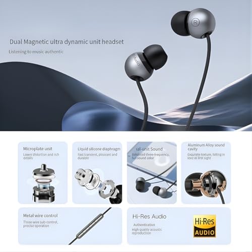 Image of Type-C Wired Earphones for Xiaomi Mi 4c Dual Magnetic Dynamic Drivers, Clear Bass Stereo Sound, in-Line Mic & Call Control (STB.09.c.1TB)