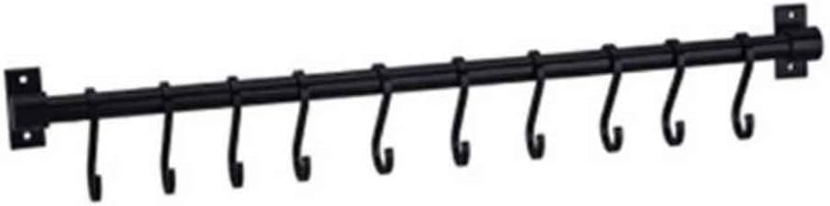 VIDI Black Hooks Wall Hanging Rail Rack Kitchen Utensil Mounted Shelf Rustless Storage