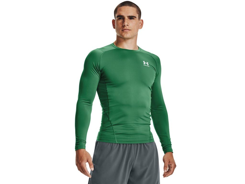 Under Armour HeatGear Kompressions-Langarm-T-Shirt für Herren, (305) Team Kelly Green / Weiß, XX-Large Hoch