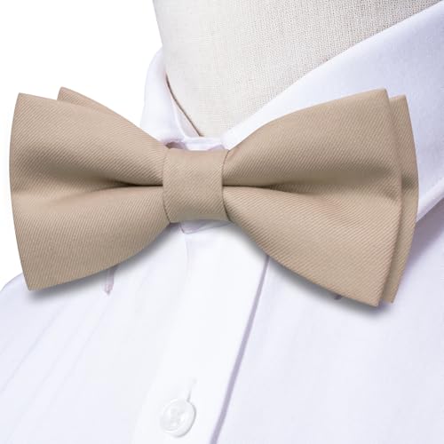 Image of Hi-Tie Bow Ties for Men Pre-Tied Pocket Square with Cufflinks Mens Bowtie Sets for Wedding Formal Party