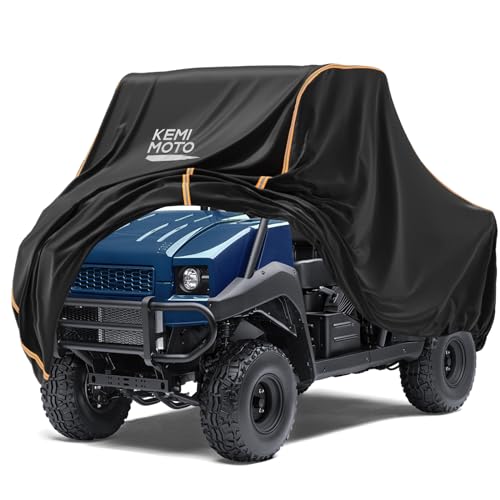 KEMIMOTO UTV Cover All-Weather Protection UTV Cover Two Seater Compatible with Kawasaki Mule 4000/4010 Can-Am Defender Ranger XP 1000 WOLVERINE RMAX2 Pioneer UFORCE 2-3 Seaters 140 x 75 x 58