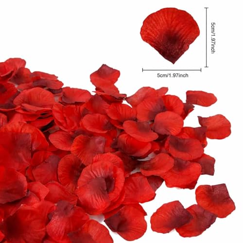 Image of SATYAM KRAFT 300 Pcs Artificial Rose Petals for Home Decor, Table, Bedroom, Party,Bridal Shower, Candle Night Dinner, Festival, Events, Wedding, Christmas, Valentine's Day Decoration (Black & Red)