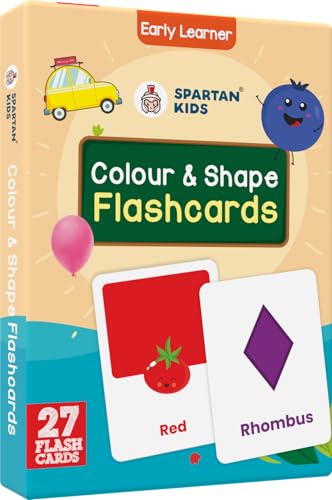 Image of SPARTAN KIDS Colours & Shape Creative Thinking Flash Cards for Kids | 27 Early Learning Flash Cards Easy & Fun Way of Learning 1 Year to 6 Years Babies