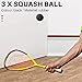 Beuiouer 3Pcs Squash Ball One-Yellow-Dot Low Speed Sports Professional Player Competition Squash, black