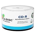 ACU-DISC Pro-Series Blank CD-R80 700MB 52x 80min Blank Discs UV Protection Hard Coat Anti-Scratch Surface – Perfect for Photos & Videos – Compatible with Any CD Drive 17660 – 50 Pack