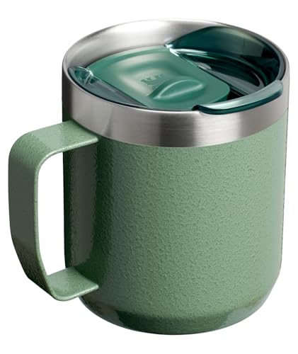 Image of STANLEY Everyday Camp Mug 12oz | Drink Through Lid | Cup for Coffee, Tea and Drinks | Insulated Stainless Steel Coffee Mug | BPA-Free | Hammertone Green
