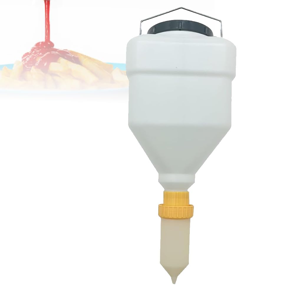 Distributeur de sauce à suspendre, bouteille à presser pour condiments, distributeur à presser rechargeable, station de pompe à condiments en plastique, distributeur de sauce pour restaurant 3L