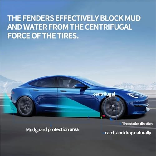 Protector de cejas de rueda para Tesla Model X/S 2022-2024: guardabarros sin perforación 5