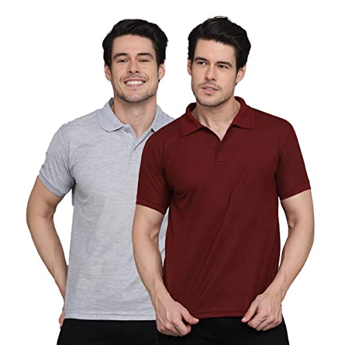 Image of INKKR Men's Regular Fit Polo Neck Half Sleeve Multicolor T-Shirts Combo