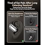 EUQQ Ultra Open-Ear-Headphones Wireless Bluetooth - Ergonomic Pro Bone Conduction Earbuds with Soft, Airy Silicone Design, Over-The-Ear Earbuds for Running, Sports, Fitness and Workouts, Charcoal - Image 2