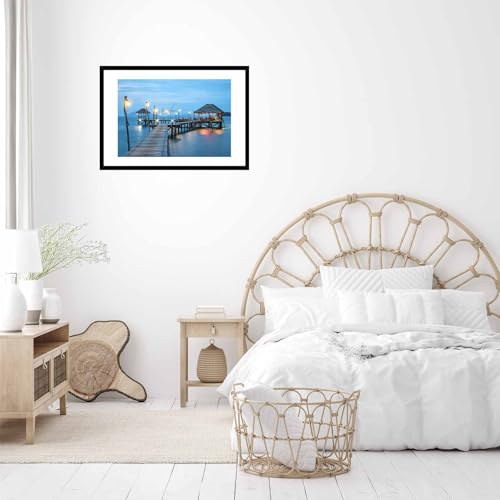 Image of JCJMY 22.375x34 Picture Frame with 20x30 Mat, Display Photo 20x30 with Mat or 22.375 x 34 Without Mat, Wall Hanging Large 22.375 by 34 Poster Frame with Plexiglass, Black