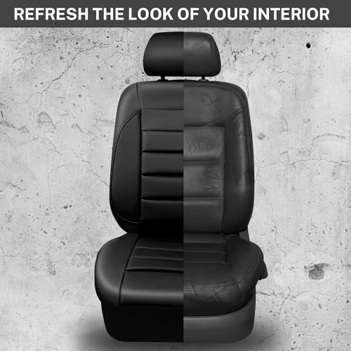 Image of CAR PASS Faux Leather Car Seat Covers Front Seats Only, 3D Foam Support Car Seat Covers, Universal fit for Trucks Vans SUVs Sedans Automotive Comfortable, Airbag Compatible 2 Pieces Front Solid Black