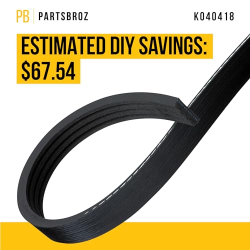 PartsBroz K040418 Micro-V Serpentine Drive Belt - Compatible with Gates Dayco Bando ACDelco Goodyear Continental MasterPro - Replaces 4K418, 418K4, 4PVK1062, 5040418, 5040418DR, 4PK1060, 4PK1062