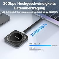 fanxiang Externe SSD 1TB Festplatte Bis zu 2000MB/s, USB 3.2 Gen 2x2 Typ C, Professional Externe SSD, Zuverlässiger Speicher für Desktops, Laptops, PC, XS Windows PS2006 – Ansicht 4