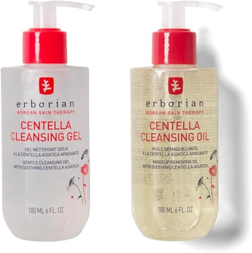 Erborian - Centella Cleansing - Aceite desmaquillante, gel limpiador, bálsamo desmaquillante para el rostro con Centella Asiática - Todo tipo de pieles - Cuidado cosmético coreano