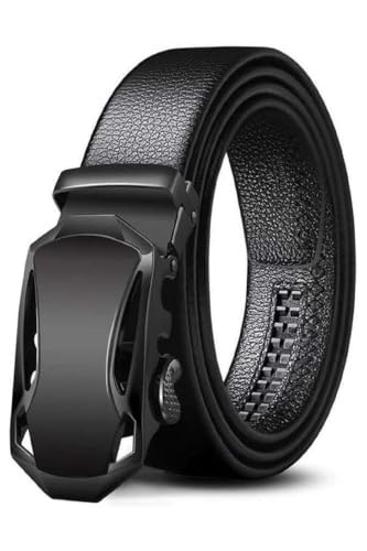 Image of ZEVORA Men's Auto Lock Buckle Leather Belt for Men, Formal /Casual,Autolock 01