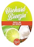 OBRE Tropical Lime Orchard Breezin’ Wine Bottle Labels Pack of 30 Oval Die Cut Full Color Self-Adhesive Easy Peel Labels from HJL Designs LTD
