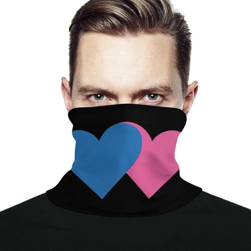 Bisexual Heart Proud Fashion Neck Gaiter Cooling UV Protection Breathable Bandana Face Mask Scarf
