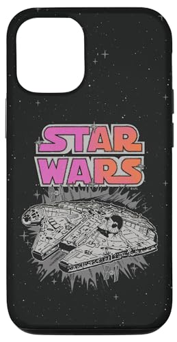 Coque iPhone 12 Star Wars Millennium Falcon anti-rayure motif Pink Space