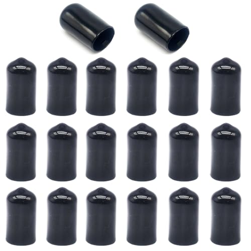 1/2" Vinyl End Caps Rubber End Caps Bolt Screw Covers Thread Protectors, Round Flexible Rubber Screw Covers Bolt Caps - 20 Pack