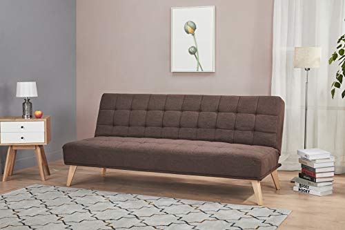 Amazon Basics - 3-Sitzer-Sofabett, 180 x 86 x 81, Rustikales Braun – Bild 4
