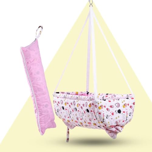 Image of Baybee Baby Cradle and Swing for Kids | Hanging Cradle for New Born Babies with Mosquito Protection Net & Easy Carry Pouch | Baby Swing Jhula | Portable Swing for Baby 0 to 2 Years Boys Girls (Pink)