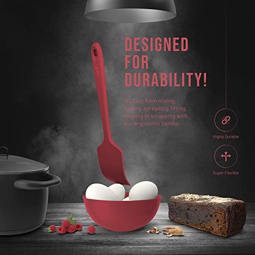 Bakeroyal Silicone Spatula Set - 4-Piece Rubber Spatulas Silicone Heat Resistant 600°F For Everyday Task - Seamless Design Kitchen Spatulas For Nonstick Cookware - Silicone Kitchen Utensils Sets #TOP2