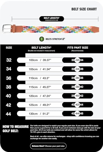 Elastic Braided Belt – Unisex Multicolored Woven Stretch Belt for Womens Jeans Golf Casual Shorts Pants2