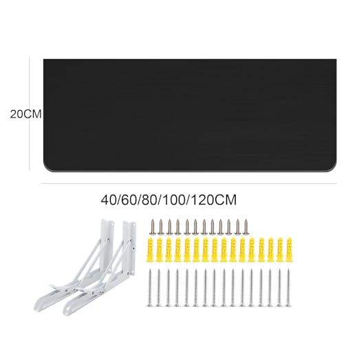 Table murale pliante noire 80x20 cm avec conception compacte - 3