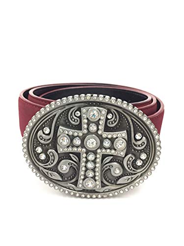 American Western Religious Keltic Cross Belt Buckle Rhinestone Flower Engraving Cowboy Belts Buckles #TOP5