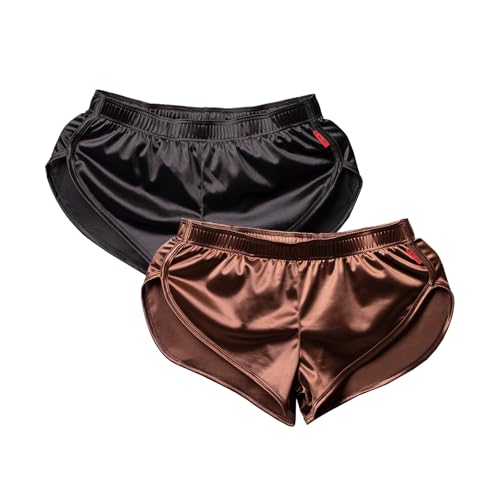 Calzoncillos de seda tipo bóxer de satén premium para deporte masculino