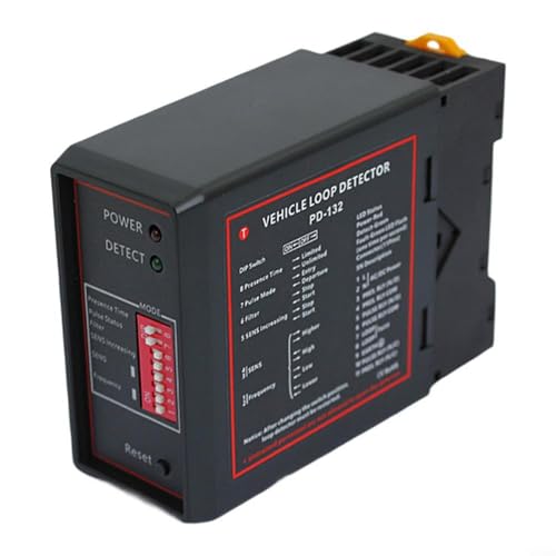 JGmotorfi Detector de vehículos de bucle inductivo Sensor de detección de metales de un solo canal con pantalla LED para sistema de control de puerta de barrera de estacionamiento (12V)