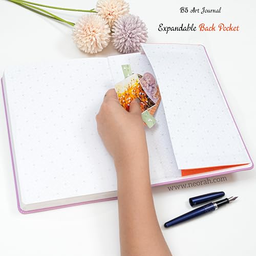 Image of NEORAH - B5 - ART JOURNAL |200Gsm Dotgrid Notebook |160 Pages(25.0 x 17.5 cm)| Lay Flat |Hard Cover Bullet - Journal | 3 Bookmarks |Elastic Closure| Inner Back Pocket | Ideal- Art,Planning (LAVENDER)