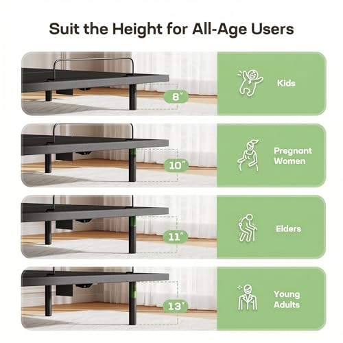 Image of Marsail MS01-2 Twin XL Adjustable Bed Base - Massage, App Control & Under-Bed Nightlight, 4-Height Adjustable Frame, 3-Minute Tool-Free Assembly, Wireless Control