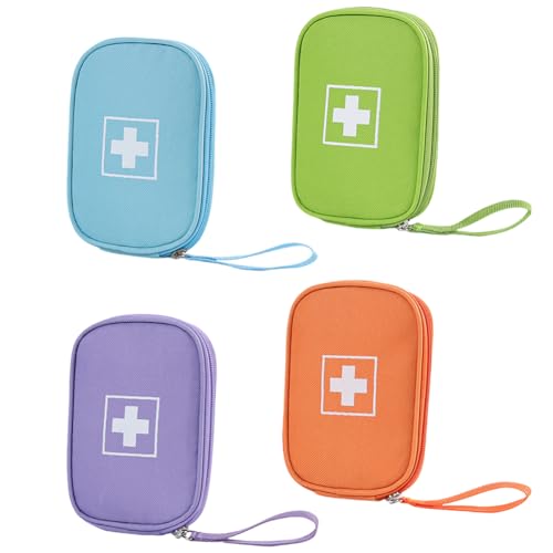 Image of 4PCS First Aid Bags - Travel Medicine Bag Organizer - Empty Medical Supplies Organizer Bag Portable Travel Medicine Pouch for Home Office Kitchen Traveling Hiking Cycling Work