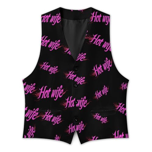 Hot Wife Mens Suit Vests V-Neck Casual Vest Dress Formal Tuxedo Wedding Waistcoat4