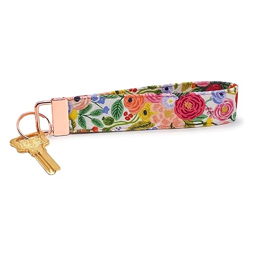 LNKRE JEWELRY Fabric Floral Keychain Wristlet Holder, Short Lanyard for