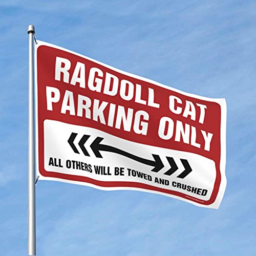 Drapeau Ragdoll Cat Parking Only 152x244 cm pour décoration de bar de sport et jardin