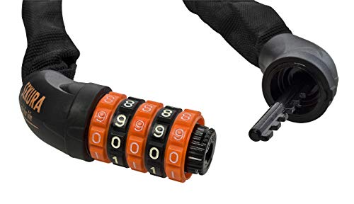 Image of Buchel Sekura Number Link Chain Lock, Black, 90 cm