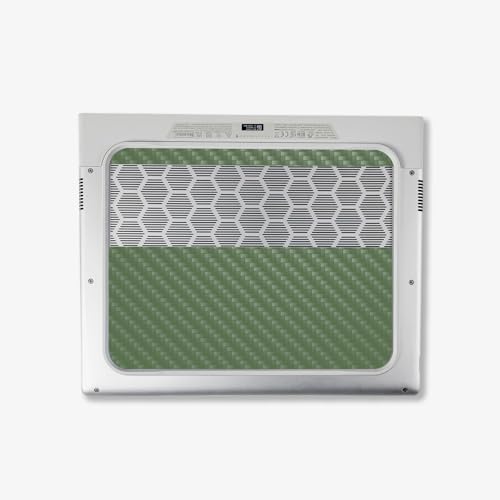 Image of MightySkins Carbon Fiber Skin Compatible with Alienware X14 R2 (2023) Full Wrap Kit - Solid Olive | Protective, Durable Textured Carbon Fiber Finish | Easy to Apply & Change Styles | Made in The USA