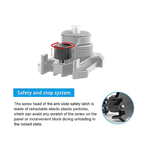 Image of Forevercam 360Rotate Aluminum Helmet Mount for Gopro Hero 13 12 11 10 9 8 DJI Osmo Insta360 AKASO and Other Action Camera 1 /4''-20 Lock Protector Quick Release Buckle Clip Basic Base Mount