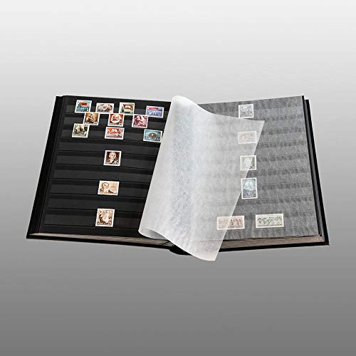 Prophila Stamp Collectors Album with 60 Black Pages Stockbook in Heritage Design