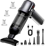 Liusutech Handstaubsauger Akku, 26000Pa Mini Staubsauger, 6000mAh, 4-in-1 Auto Staubsauger Stark Blasen und Saugen Akku Handstaubsauger mit Bürstenloser Motor für Küche, Haushalt und Tierhaare