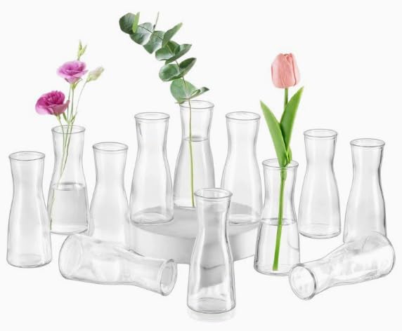 Jarrones de cristal pequeños en pack de 12 para decoración 3