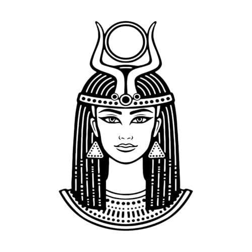 Pegatinas artísticas de vinilo Diosa egipcia antigua Reina egipcia Nefertiti Cleopatra 48x75cm Autoadhesivo Negro
