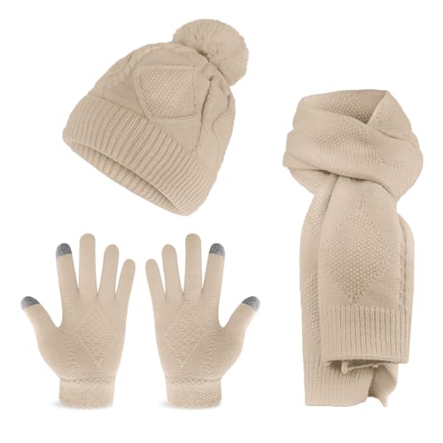 Juego de gorro y bufanda para mujer ideal para caminar al aire libre en invierno