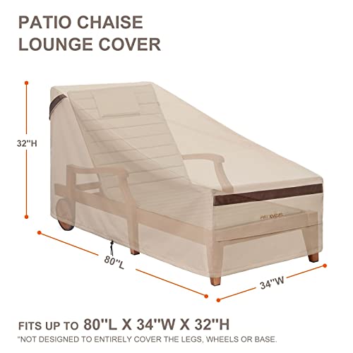 Patio Chaise Lounge Chair Covers 80 Inch Long Outdoor Pool Chair Cover Waterproof 600D Tear Resistant Furniture Covers #TOP2