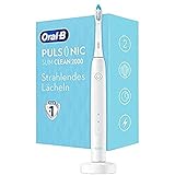 Oral-B Pulsonic Slim Clean 2000 Elektrische Schallzahnbürste/Electric Toothbrush, 2 Putzmodi für Zahnpflege und gesundes Zahnfleisch mit Timer, Geschenk Mann/Frau, Designed by Braun, weiß