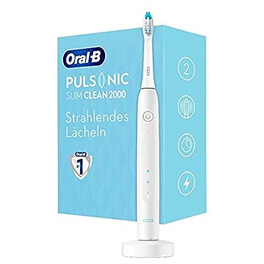 Oral-B Pulsonic Slim Clean 2000 Elektrische Schallzahnbürste/Electric Toothbrush, 2 Putzmodi für Zahnpflege und gesundes Zahnfleisch mit Timer, Geschenk Mann/Frau, Designed by Braun, weiß